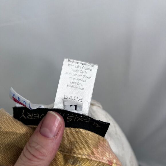 Alexis & Avery 100% Cotton Lightweight Tan Floral Print Cottage Core Jacket LG - Picture 9 of 11